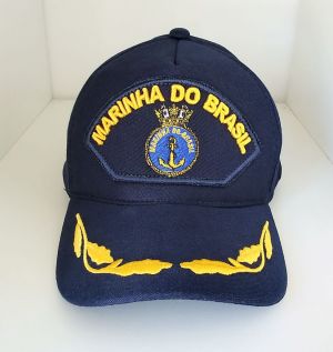 Fivela metal de ouro velho, personalizada “Marinha do Brasil".