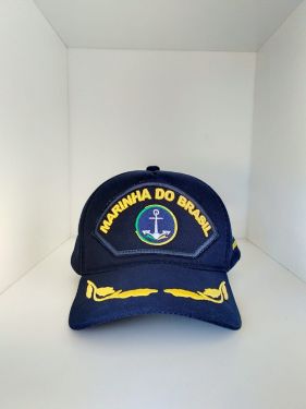 Boné Marinha do Brasil nova logo, com aba de oficial superior